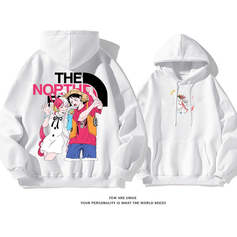 ファッションカップルカートゥーンプリント柄カジュアル純粋な綿素材パーカー