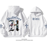 シンプルなデザイン ワードアート ピュアコットンのフード付きスウェットシャツ