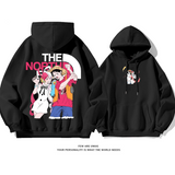 ファッションカップルカートゥーンプリント柄カジュアル純粋な綿素材パーカー