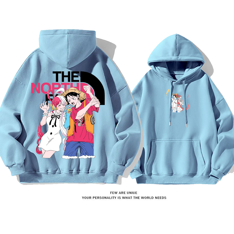 ファッションカップルカートゥーンプリント柄カジュアル純粋な綿素材パーカー