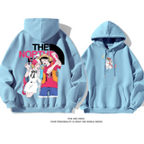 ファッションカップルカートゥーンプリント柄カジュアル純粋な綿素材パーカー