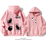 猫のタロットです小衆の設計カジュアルゆったりしていてアドバンスド純粋な綿素材パーカー