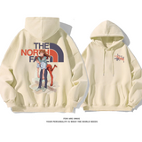 超カッコイイカップルカートゥーン人気爆発ファッション 純粋な綿素材パーカー