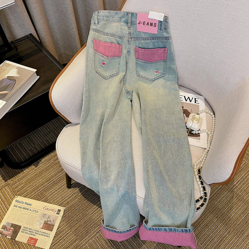 INS大人气 かわいいスタイル スリムフィット ジーンズ