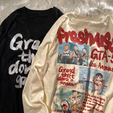 楽しい漫画制作 カジュアル 长袖Tシャツ
