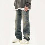 ユニークなデザイン ハイストリートスタイル マルチポケット ジーンズ