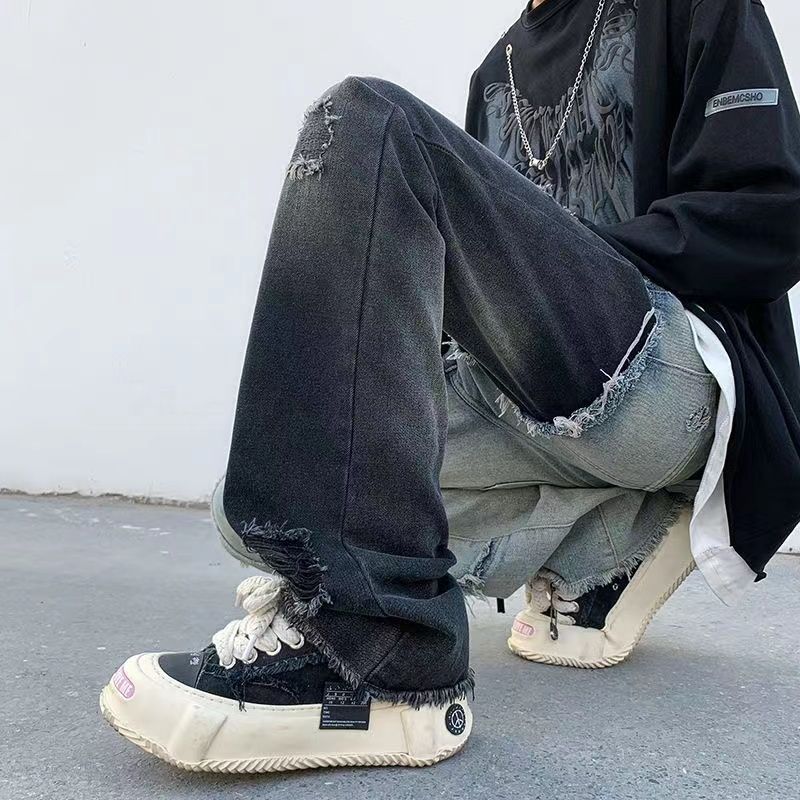 小衆の設計 スプライシング風  超カッコイイ ジーンズ