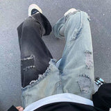 小衆の設計 スプライシング風  超カッコイイ ジーンズ