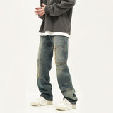 ユニークなデザイン ハイストリートスタイル マルチポケット ジーンズ