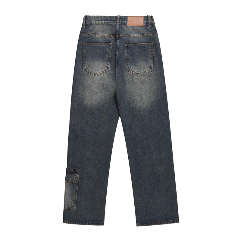 ユニークなデザイン ハイストリートスタイル マルチポケット ジーンズ