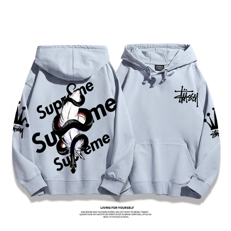 ユニークなデザイン 絡まった蛇 プリント柄フード付きパーカー