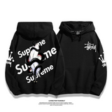 ユニークなデザイン 絡まった蛇 プリント柄フード付きパーカー