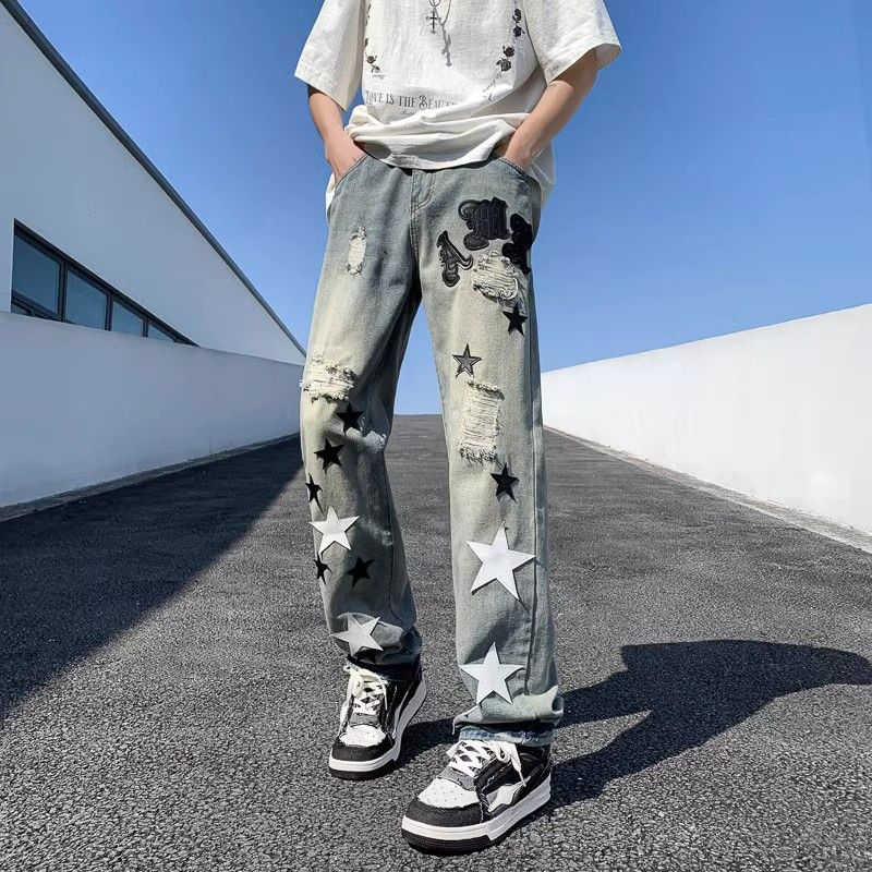 高品質 超カッコイイ HIPHOP ハイストリートスタイル ジーンズ