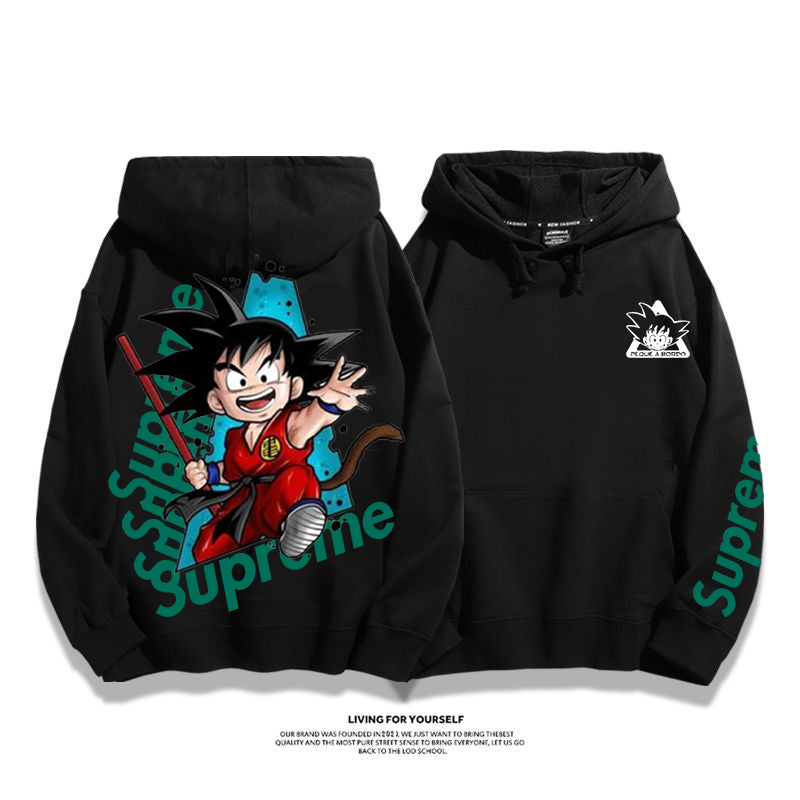 立体的なデザイン アニメのキャラクター プリント柄フード付きパーカー