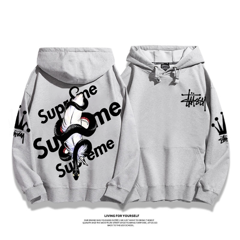 ユニークなデザイン 絡まった蛇 プリント柄フード付きパーカー