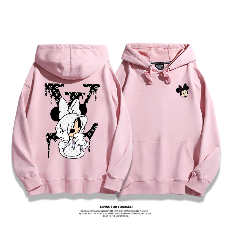 カジュアル かわいい カートゥーン カップル フード付きパーカー