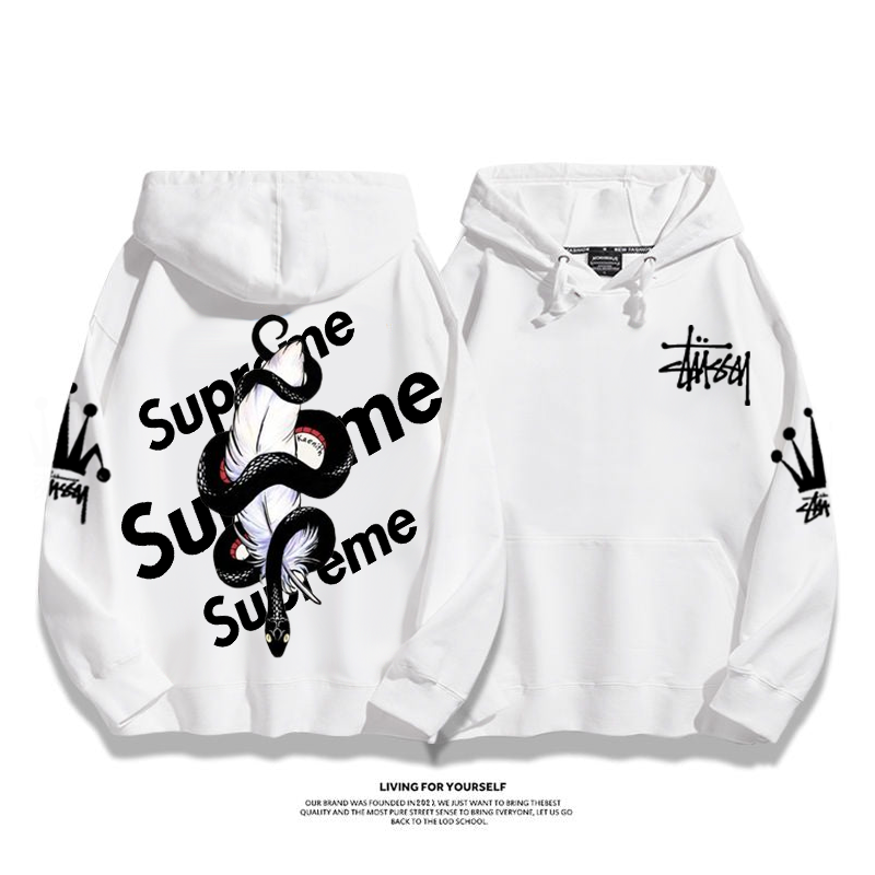 ユニークなデザイン 絡まった蛇 プリント柄フード付きパーカー