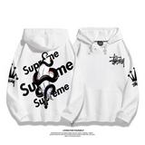 ユニークなデザイン 絡まった蛇 プリント柄フード付きパーカー