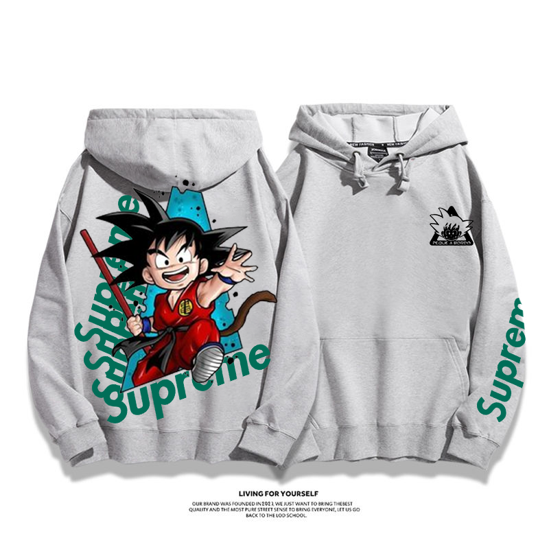 立体的なデザイン アニメのキャラクター プリント柄フード付きパーカー