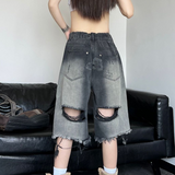 夏の良い選択 超カッコイイ ハイストリートスタイル ダメージデニムパンツ