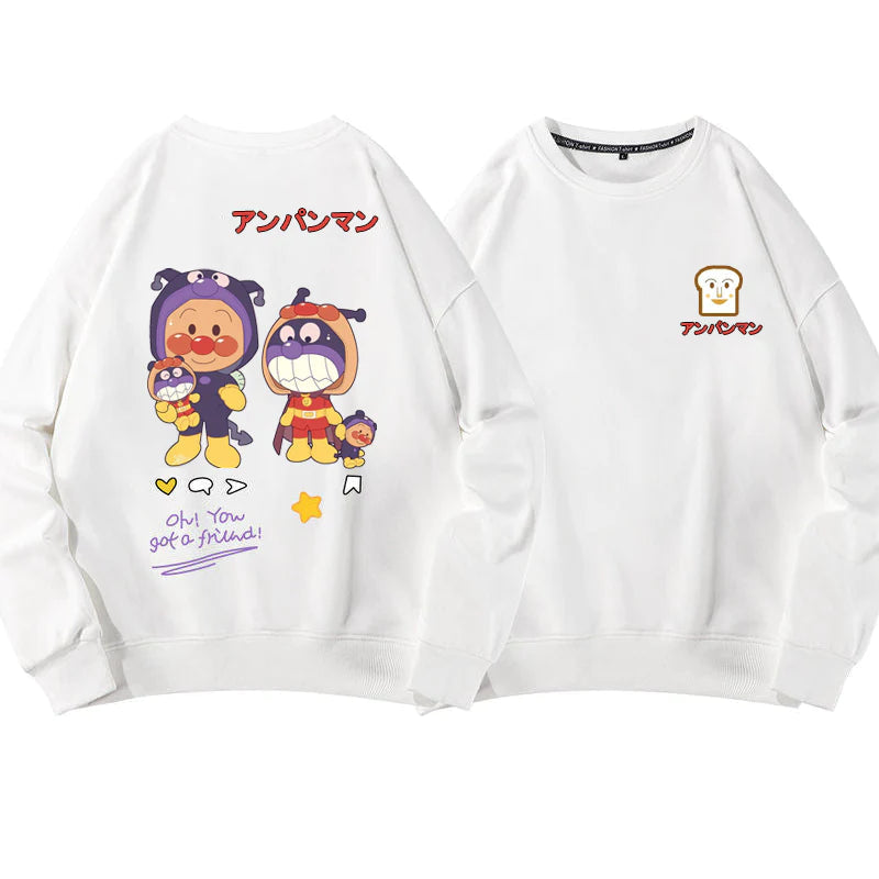 ゆったりしていて カートゥーン パーカー