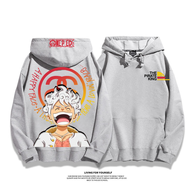 人気の製品 笑う人 プリント柄フード付きパーカー