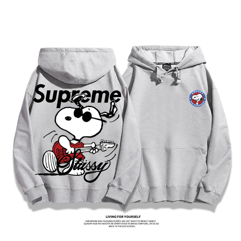 流行のファッション ロックドッグ プリント柄フード付きパーカー