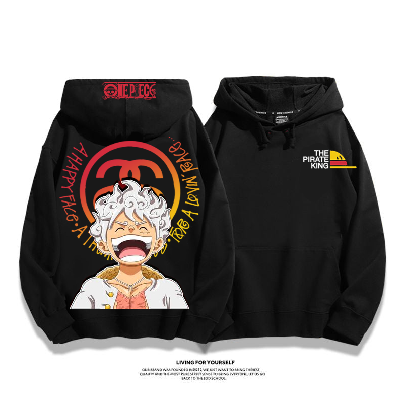 人気の製品 笑う人 プリント柄フード付きパーカー