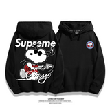 流行のファッション ロックドッグ プリント柄フード付きパーカー