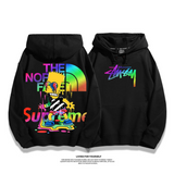 パーソナライズされたデザイン カラーグラフィックプリント フード付きパーカー