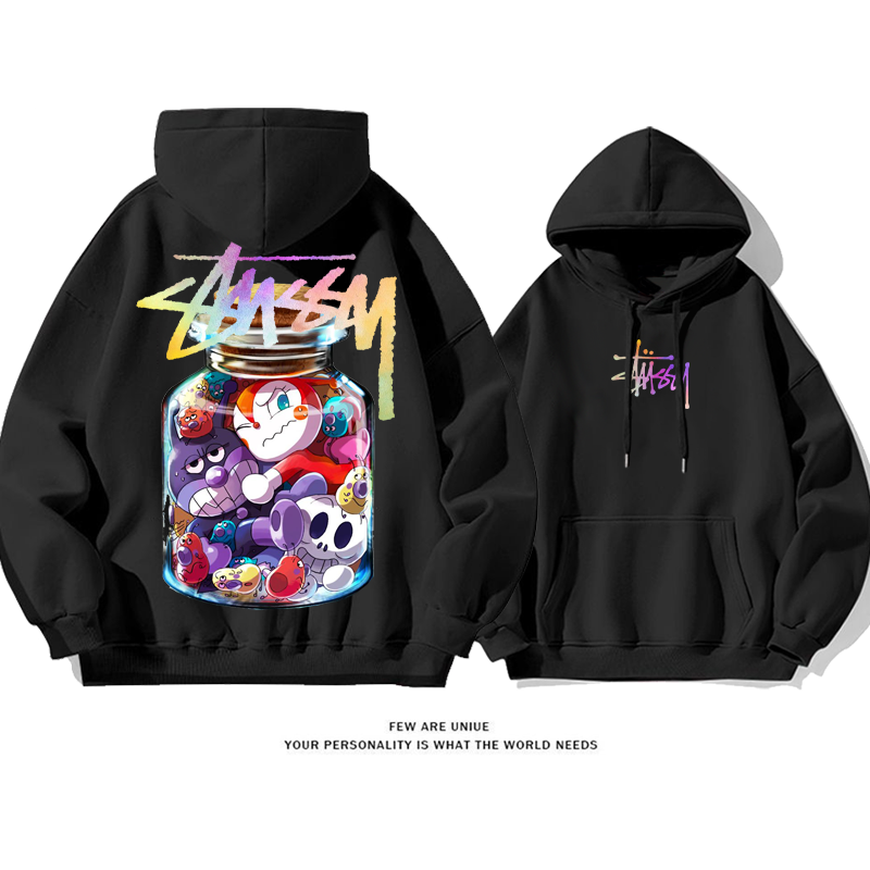 トレンドブランドカートゥーンカジュアル純粋な綿素材パーカー