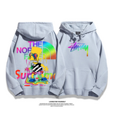 パーソナライズされたデザイン カラーグラフィックプリント フード付きパーカー