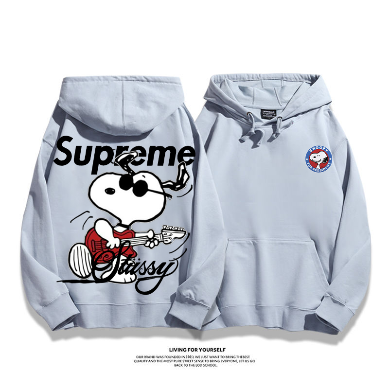 流行のファッション ロックドッグ プリント柄フード付きパーカー