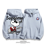 流行のファッション ロックドッグ プリント柄フード付きパーカー