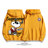 流行のファッション ロックドッグ プリント柄フード付きパーカー