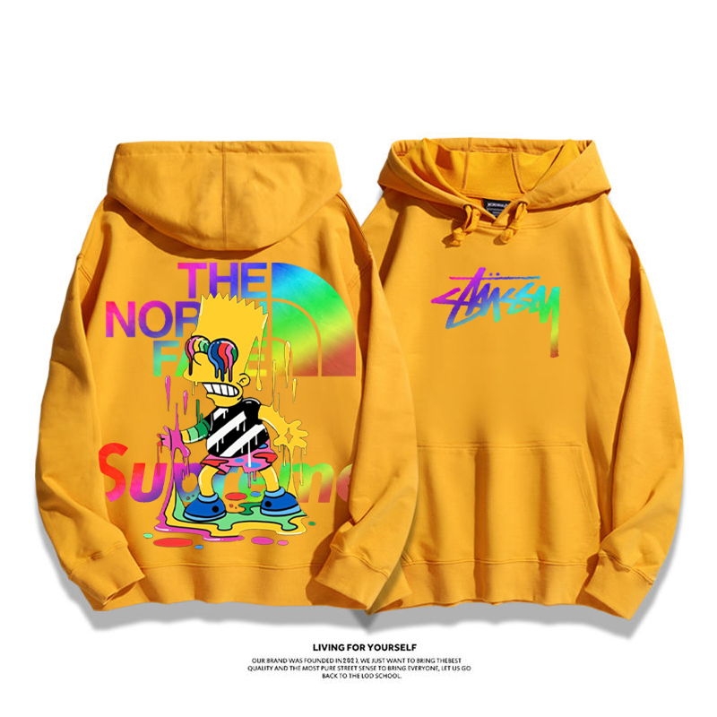 パーソナライズされたデザイン カラーグラフィックプリント フード付きパーカー