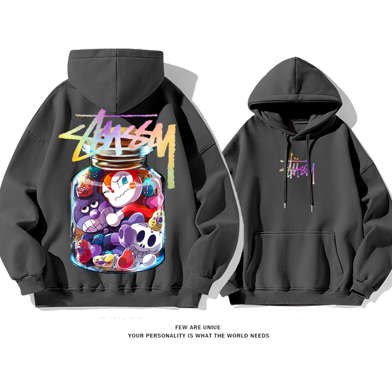 トレンドブランドカートゥーンカジュアル純粋な綿素材パーカー