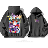 トレンドブランドカートゥーンカジュアル純粋な綿素材パーカー