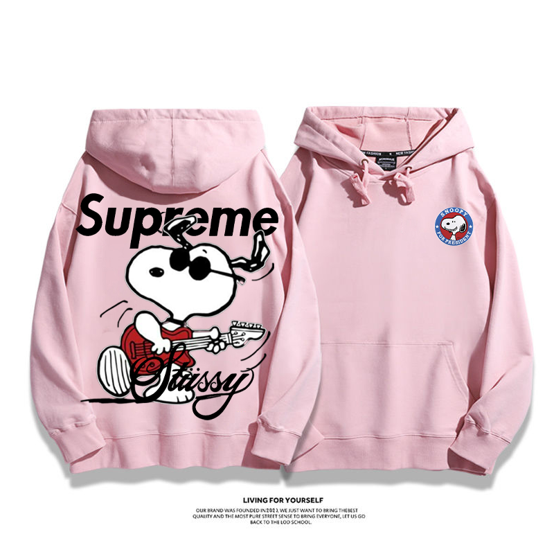 流行のファッション ロックドッグ プリント柄フード付きパーカー