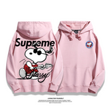 流行のファッション ロックドッグ プリント柄フード付きパーカー