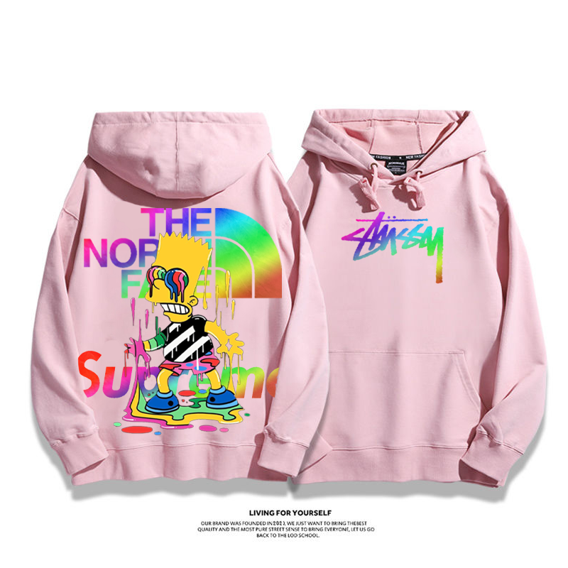 パーソナライズされたデザイン カラーグラフィックプリント フード付きパーカー