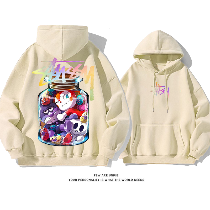 トレンドブランドカートゥーンカジュアル純粋な綿素材パーカー