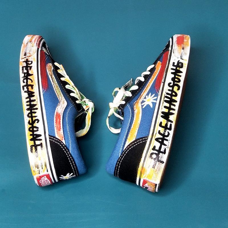 人気爆発 手描き落書き風 カジュアル ズック靴