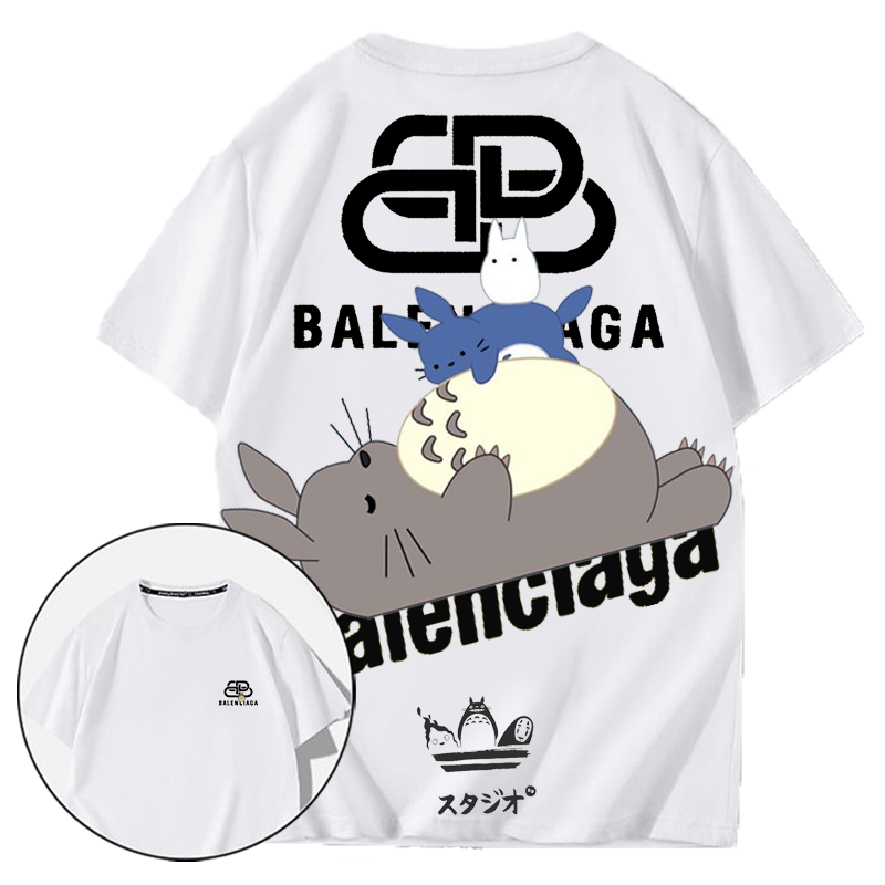 人気デザインのアニメキャラクター寝そべりプリント半袖