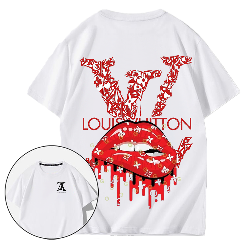 パーソナライズされたデザインのリップブランドロゴプレミアムプリント半袖