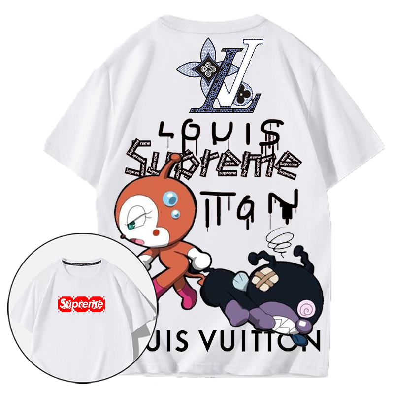 人気のトレンディなアニメキャラクターのハイエンド通気性、吸汗性、肌に優しいプリント半袖