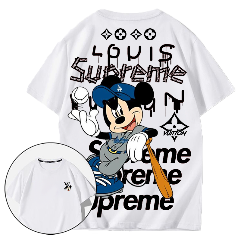 人気のトレンドクラシックキャラクターベースボールスーツ吸汗プレミアムプリント半袖