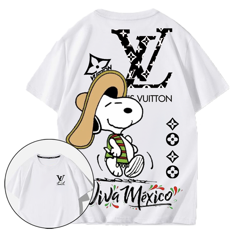 パーソナライズされたトレンディなクラシックキャラクターの麦わら帽子のようなプリント半袖