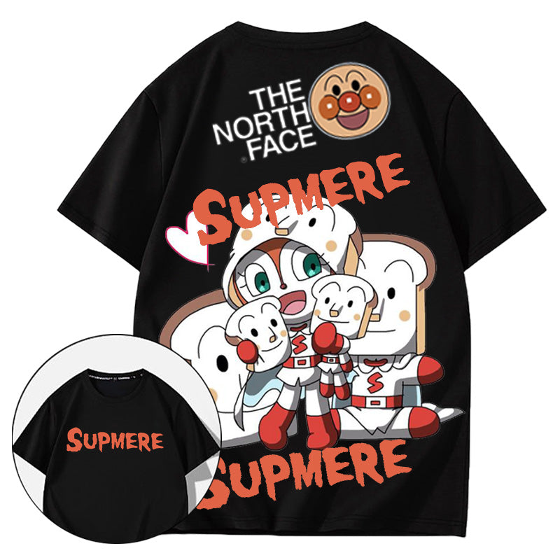 人気アニメキャラクターが抱き合う高級プリント半袖