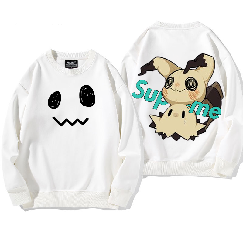 ユニークなデザイン プリント柄フードなしパーカー